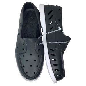 NWOT! Sperry Float Boat Black/White Rubber Women’s Slip On Shoes Sz 9M